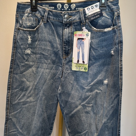 Rewash high rise slim straight Blue Distressed Jeans NWT 11/30 - Picture 4 of 15